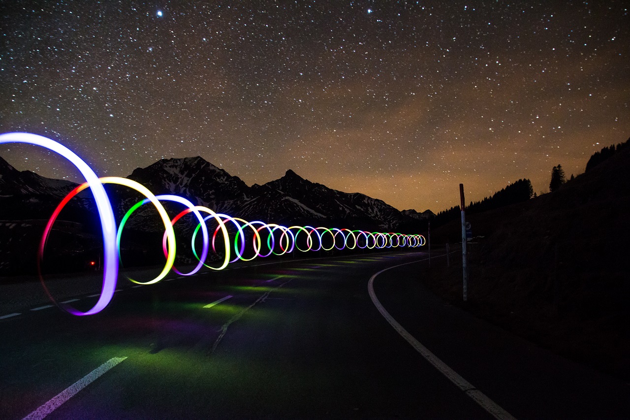 Langzeitbelichtung mit Lichtspiel